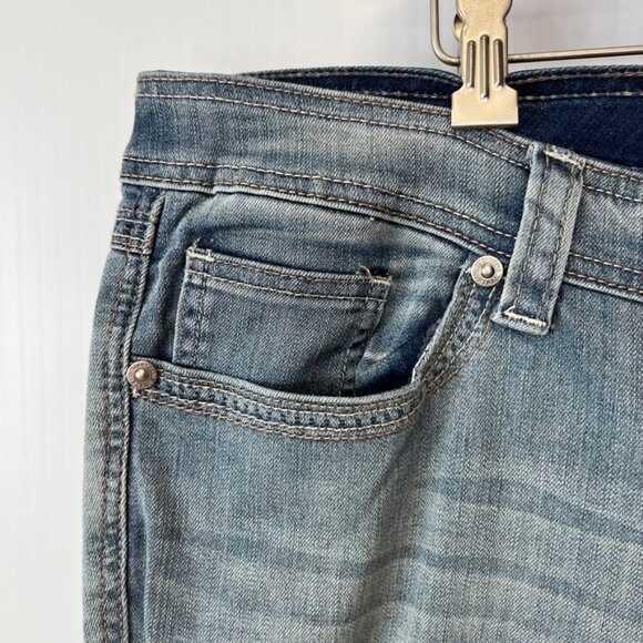 Seven7 Jean Women 18 Plus Boot Cut Mid 38x32.5 Distress Denim Luxe Y2K Core Ex - Picture 4 of 16